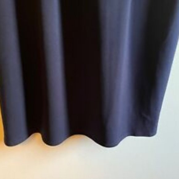 Laundry Wrap Style Front Draped Sz 2 Navy Side Zip Dress V Neck Body Con Lined - Picture 4 of 6